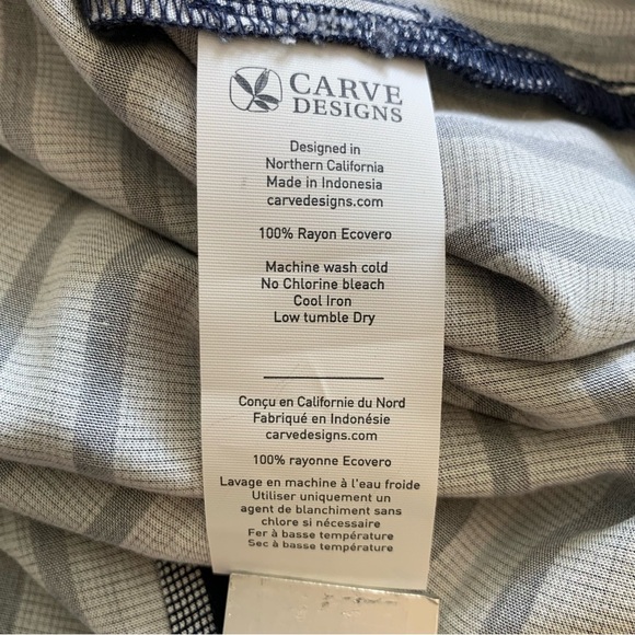 Carve Designs Macy Dress Navy Stripe Women’s Large Relaxed Cami Maxi Dress NWT - Picture 11 of 16